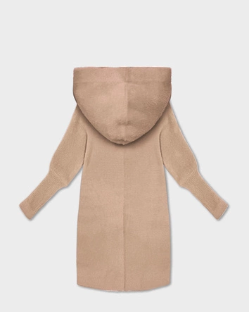 Narzutka kurtka alpaka z kapturem jasny beżowy (19905.1)