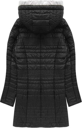 DŁUGA KURTKA PIKOWANA CZARNA (21599)