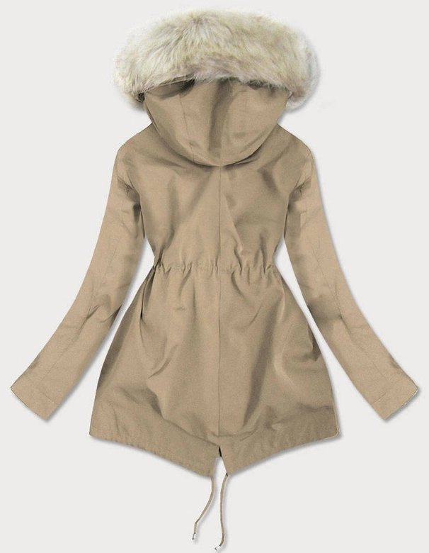 DAMSKA PARKA ZIMOWA Z PODPINKĄ BEŻOWA (GWW1999)