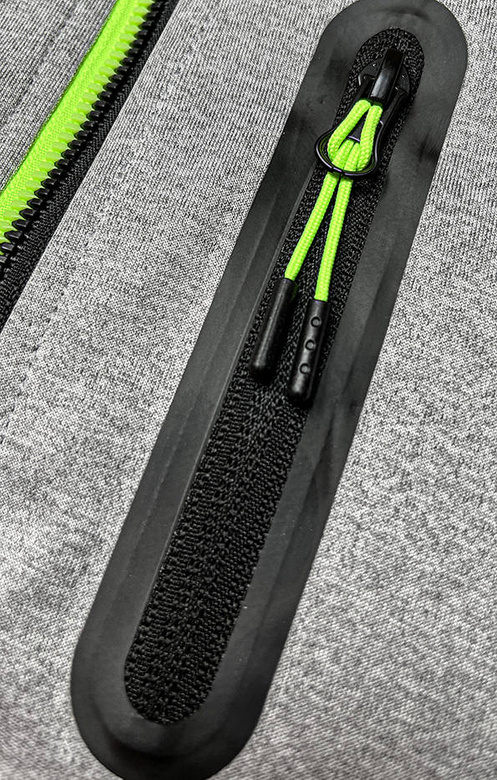 Sportowa kurtka damska z neonowymi wstawkami granat-szary (8M911-215)