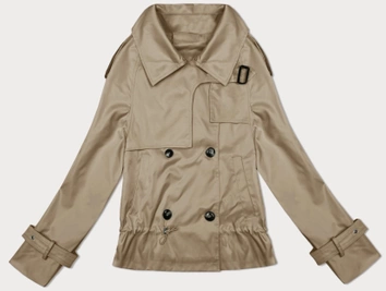 Kurtka z klapami na podszewce beżowa ciemna (1802#-5)