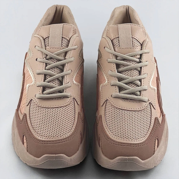Damskie buty sportowe na platformie brązowe (c1090)