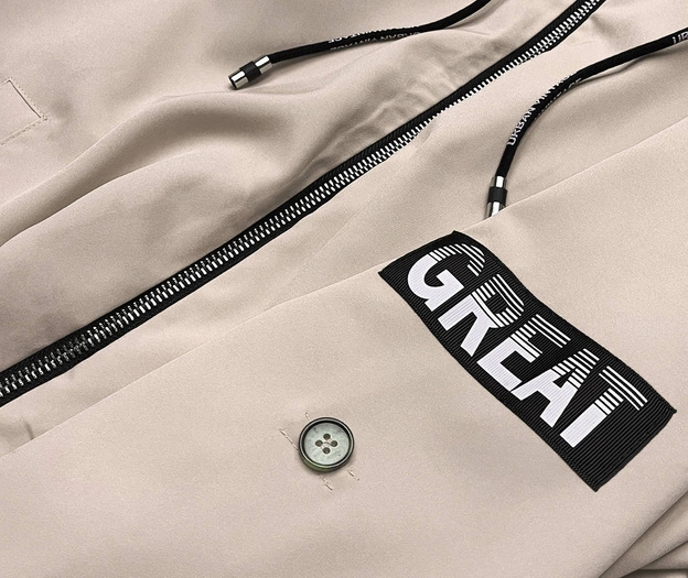 Cienka asymetryczna narzutka damska kakao (B8117-12)