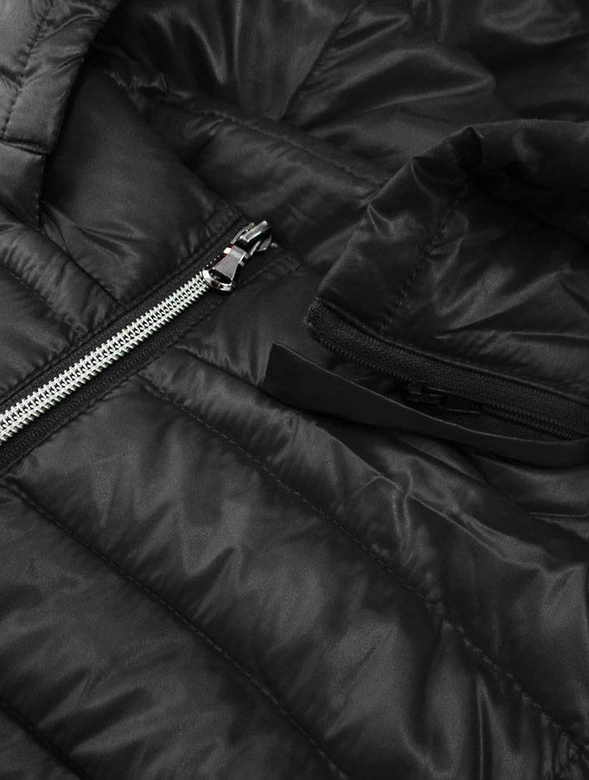 PIKOWANY BŁYSZCZĄCY BEZRĘKAWNIK DAMSKI CZARNY (7000)