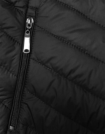 Cienka pikowana kamizelka damska ze stójką czarna (16M9063-392)