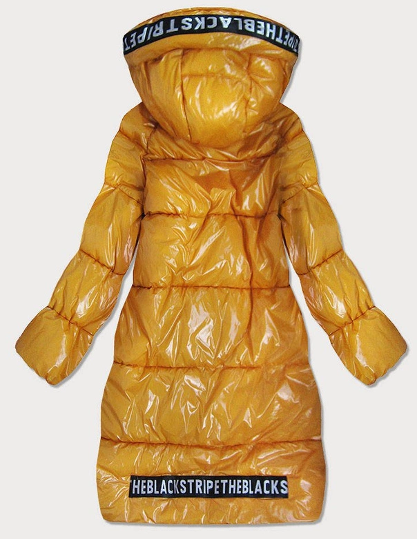 DAMSKA BŁYSZCZĄCA KURTKA ZIMOWA ŻÓŁTA (631ART)