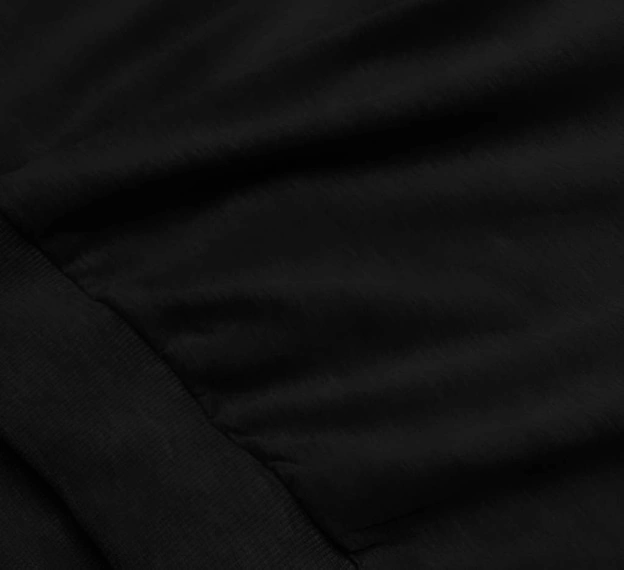 Cienka bluza dresowa damska ze ściągaczami czarna (68W05-3)