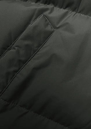 Długa gruba kurtka damska z kapturem army (5M3163-136)