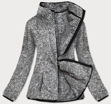 PLUSZOWA DAMSKA BLUZA MELANŻ CZARNA (HH009)