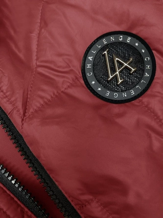 Pikowana kamizelka damska z asymetrycznym dołem S'West czerwona (B8237-4)