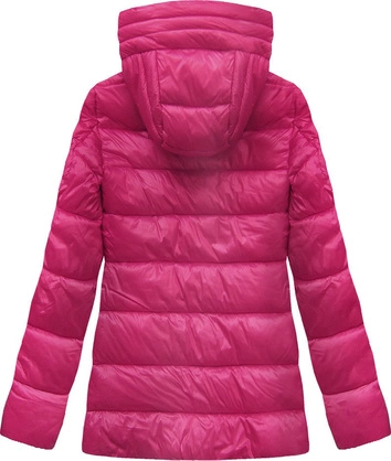 ZIMOWA PIKOWANA KURTKA DAMSKA Z KAPTUREM AMARANTOWA (7698)