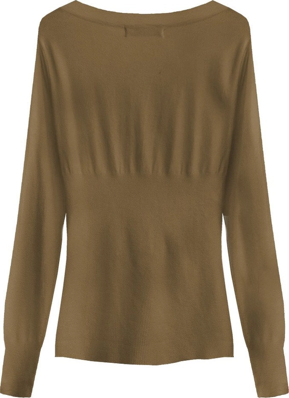 SWETER Z OZDOBNYMI KAMIENIAMI KARMELOWY (1519)