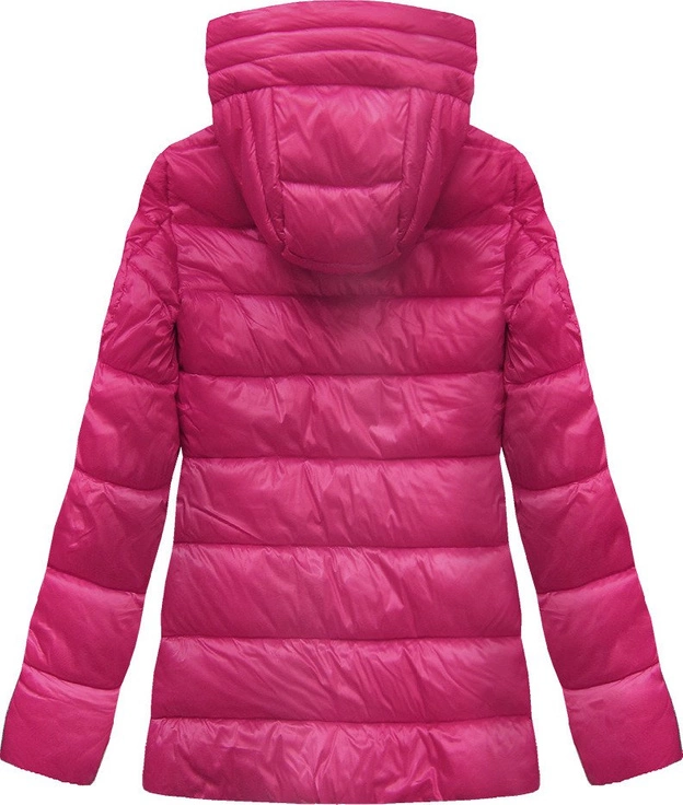 ZIMOWA PIKOWANA KURTKA DAMSKA Z KAPTUREM AMARANTOWA (7698)