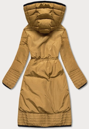 Taliowana kurtka zimowa damska żółta (h-1071-80)
