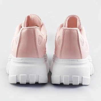Sportowe buty damskie na platformie różowe (s222)