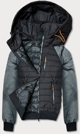 Sportowa kurtka męska czarny-grafit (8M903-392)