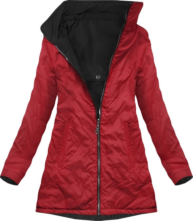 DWUSTRONNA PARKA Z KAPTUREM CZARNA (W645)