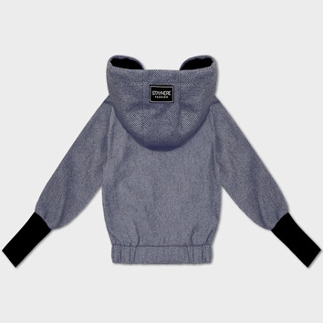 Krótka kurtka ze ściągaczem na dole S'West granat-paseczki (B8540-26)