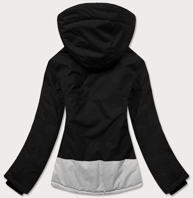 KURTKA NARCIARSKA DAMSKA CZARNO-SZARA (B2382)