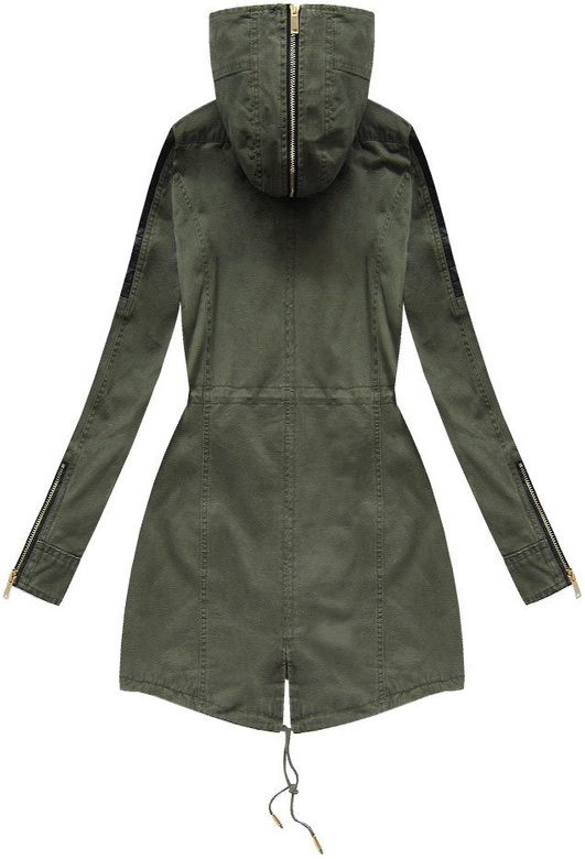 BAWEŁNIANA PARKA Z KAPTUREM KHAKI (7098)