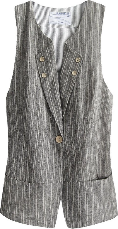 ELEGANCKA KAMIZELKA W PASKI CIEMNOSZARA (1055)