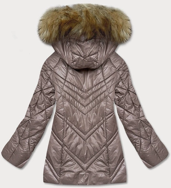 Przejściowa kurtka damska z kapturem cappuccino (H-97)