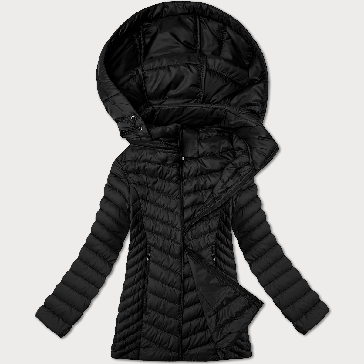 Lekko ocieplana damska kurtka pikowana plus size J Style czarna (16M9265-392)