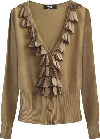 SWETEREK ZE ZDOBIENIAMI KARMELOWY (1536)