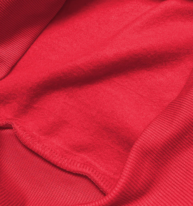 Bluza dresowa damska ze ściągaczami czerwona (w01-59)
