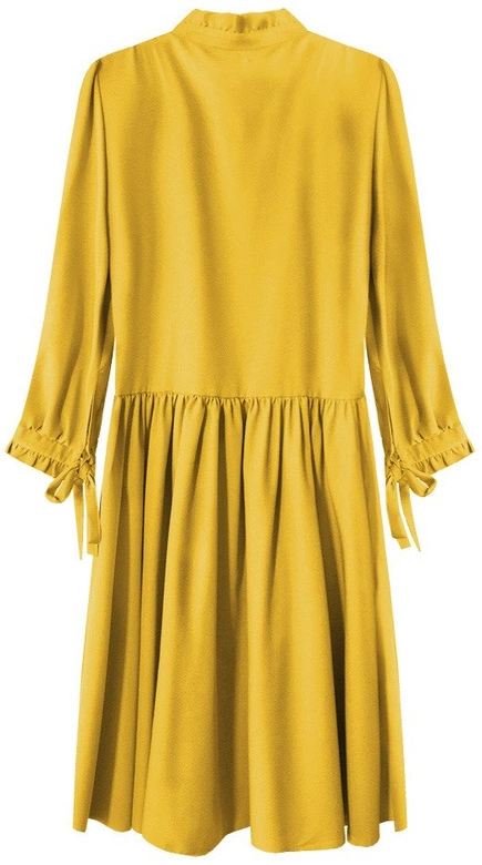 SUKIENKA Z FALBANKOWĄ STÓJKĄ MUSZTARDOWA (208ART)