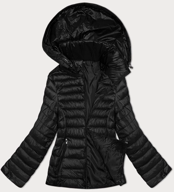 Pikowana kurtka damska z odpinanym kapturem S'West czarna (B8220-1)