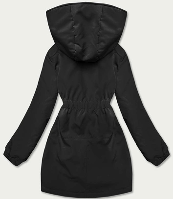 Parka damska z kapturem czarna (B8121-1)