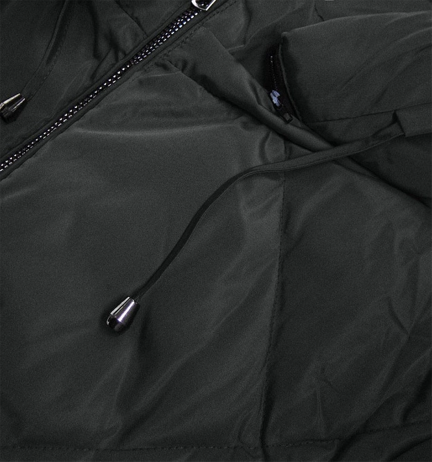 ASYMETRYCZNA KURTKA TRAPEZOWA CZARNA (958)