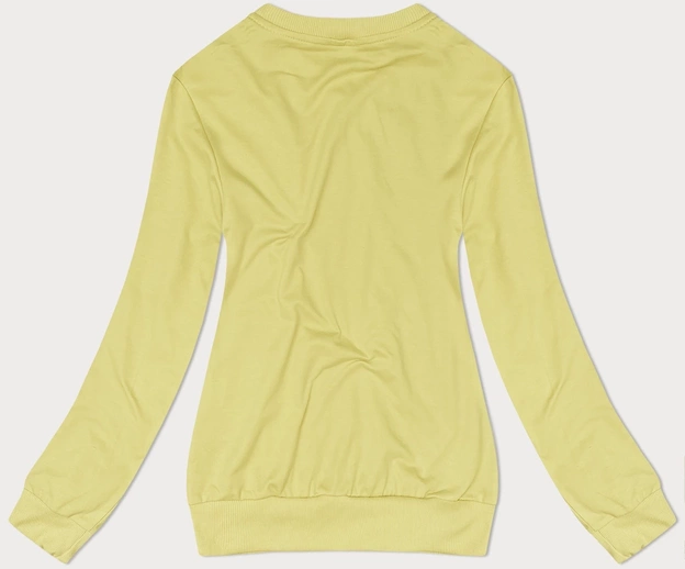 Cienka bluza dresowa damska ze ściągaczami cytrynowa (68W05-33)