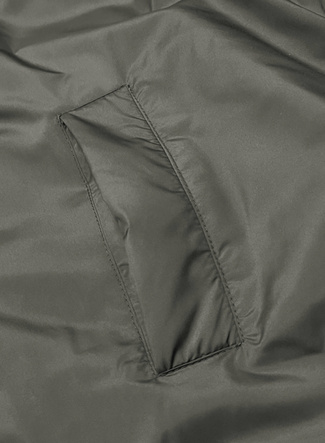 Długa kamizelka damska dwustronna czarna-khaki (B8137-1)