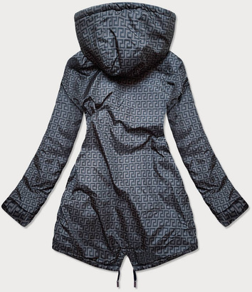 Dwustronna kurtka damska granatowo-grafitowa (w556-1)