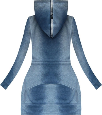 BLUZA Z HAFTAMI I KAPTUREM NIEBIESKA 1 (J61BS)