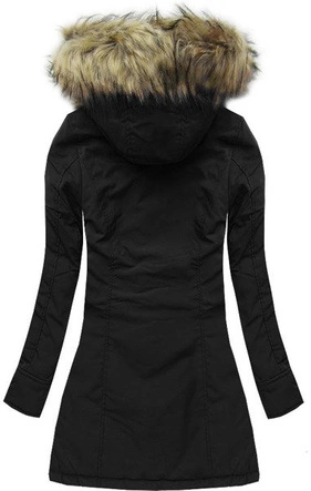 CZARNA KURTKA ZIMOWA Z KAPTUREM (7632)