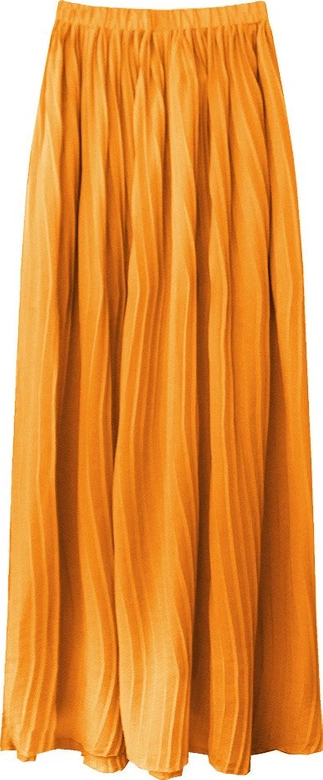 PLISOWANA SPÓDNICA MAXI POMARAŃCZOWA 1 (9237/1)
