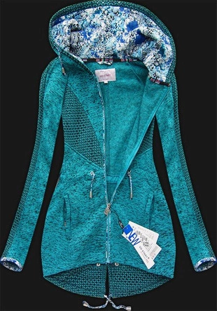 CIEPŁA BLUZA Z KAPTUREM MORSKA (LX130M)