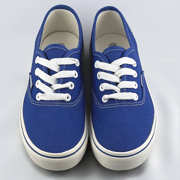 Sznurowane tenisówki damskie chabrowe (a8865)