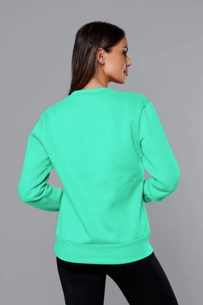 BLUZA DRESOWA DAMSKA ZE ŚCIĄGACZAMI MIĘTOWA (W01-39)