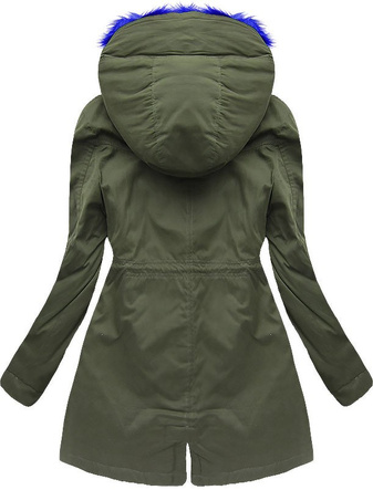 BAWEŁNIANA PARKA Z PODPINKĄ KHAKI-CHABROWA (7596)