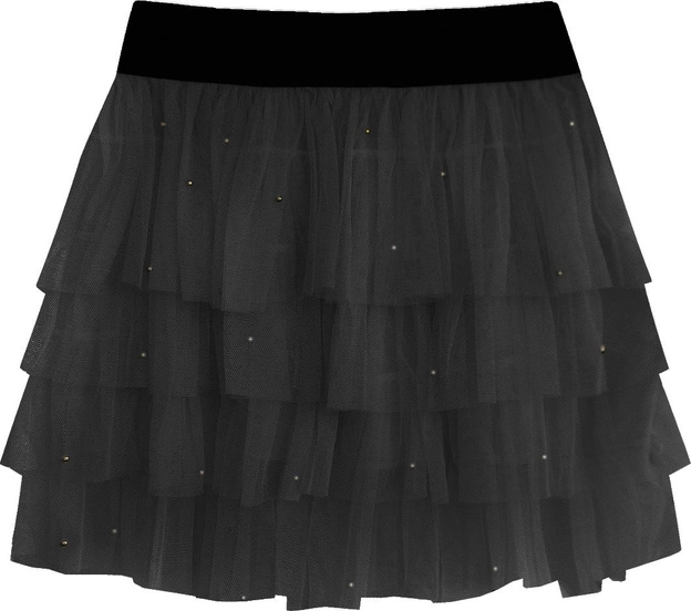 SPÓDNICA Z FALBANAMI CZARNA (908)