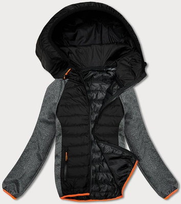 Lekka sportowa kurtka damska czarny-grafit (8M913-392)