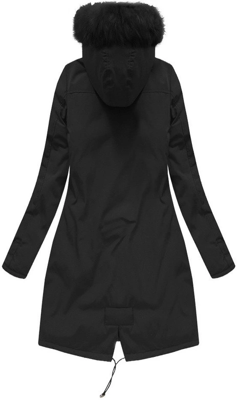 GRUBA ZIMOWA KURTKA DAMSKA Z KAPTUREM CZARNA (CARMEN)