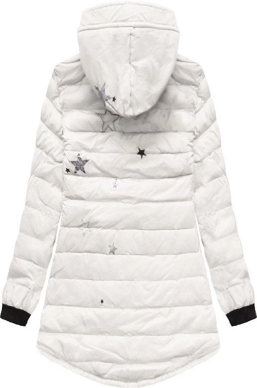 KURTKA Z KAPTUREM I KIESZENIAMI BIAŁA (6002B)