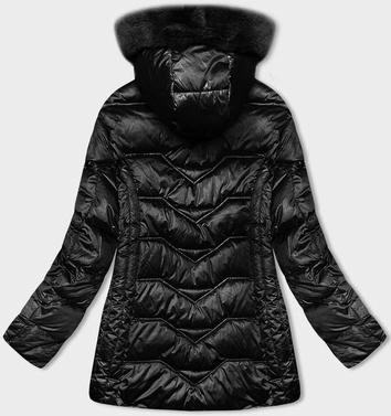 Kurtka zimowa z odpinanym kapturem czarna S'west (B8200-1)