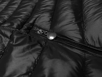 Pikowana kurtka damska z odpinanym kapturem S'West czarna (B8220-1)