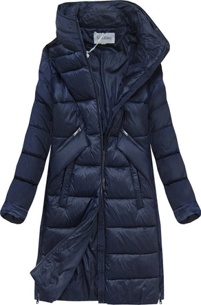 KURTKA Z ŁĄCZONYCH MATERIAŁÓW GRANATOWA (J19-011)